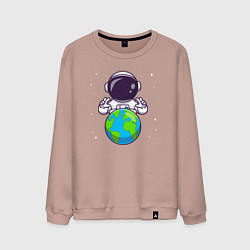 Свитшот хлопковый мужской Моя земля, цвет: пыльно-розовый