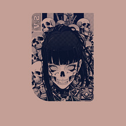 Свитшот хлопковый мужской Кибернетическая девушка-скелет, цвет: пыльно-розовый — фото 2