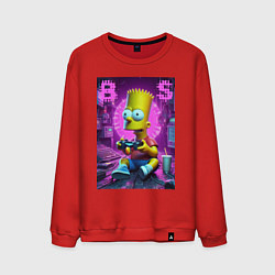 Свитшот хлопковый мужской Bart Simpson - cool gamer, цвет: красный