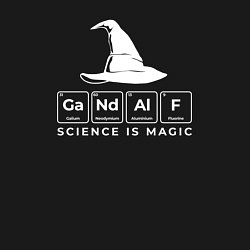 Свитшот хлопковый мужской Gendalf science is magic, цвет: черный — фото 2