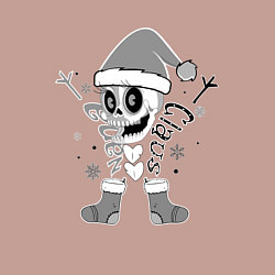 Свитшот хлопковый мужской Новогодний скелетик чб, цвет: пыльно-розовый — фото 2