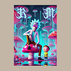 Свитшот хлопковый мужской Rick and Morty under the mushrooms, цвет: миндальный — фото 2