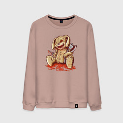 Свитшот хлопковый мужской Зайчик киллер, цвет: пыльно-розовый