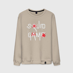 Свитшот хлопковый мужской Squid game blood, цвет: миндальный