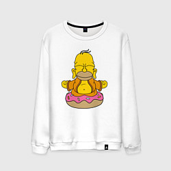 Свитшот хлопковый мужской Homer yoga, цвет: белый