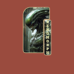 Свитшот хлопковый мужской Зелёный ксеноморф, цвет: кирпичный — фото 2