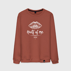 Свитшот хлопковый мужской Женские губы, цвет: кирпичный