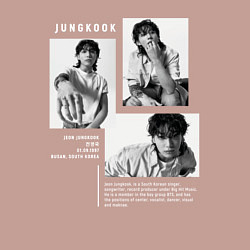 Свитшот хлопковый мужской Jungkook bts black-white, цвет: пыльно-розовый — фото 2