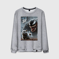 Свитшот хлопковый мужской Venom wants to move into a purebred cat, цвет: меланж