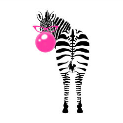 Свитшот хлопковый мужской Зебра в розовых очках, цвет: белый — фото 2