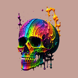 Свитшот хлопковый мужской Череп в краске, цвет: пыльно-розовый — фото 2