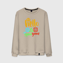 Свитшот хлопковый мужской Hello squid game, цвет: миндальный