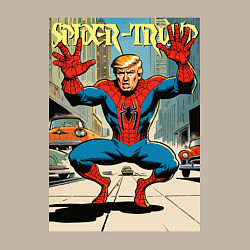 Свитшот хлопковый мужской Spider-Trump in New York, цвет: миндальный — фото 2