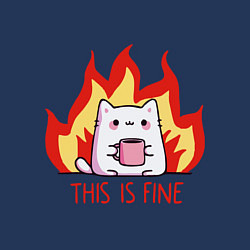 Свитшот хлопковый мужской Cat - this is fine, цвет: тёмно-синий — фото 2