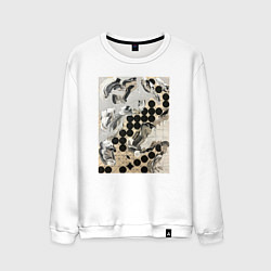 Свитшот хлопковый мужской Графическая абстракция, цвет: белый