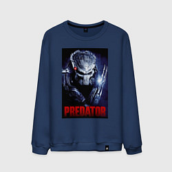 Свитшот хлопковый мужской Predator in the helmet, цвет: тёмно-синий