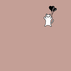 Свитшот хлопковый мужской Белая кошка с шариком, цвет: пыльно-розовый — фото 2