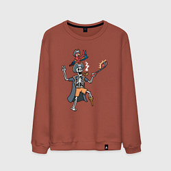 Свитшот хлопковый мужской Пиратское селфи, цвет: кирпичный