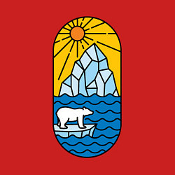 Свитшот хлопковый мужской Мишка на льдине, цвет: красный — фото 2