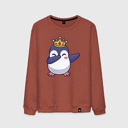 Свитшот хлопковый мужской Король пингвин, цвет: кирпичный