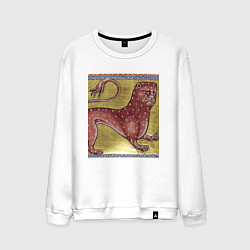 Свитшот хлопковый мужской Страдающее средневековье зверек мем, цвет: белый