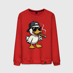 Свитшот хлопковый мужской Smoking duck, цвет: красный
