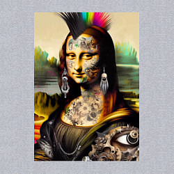 Свитшот хлопковый мужской Punk Mona Lisa is covered in tattoos, цвет: меланж — фото 2