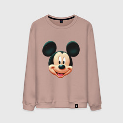 Свитшот хлопковый мужской Mickey mouse head, цвет: пыльно-розовый