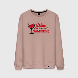 Мужской свитшот Wine is my valentine