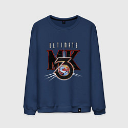 Свитшот хлопковый мужской Ultimate mortal kombat - logo, цвет: тёмно-синий