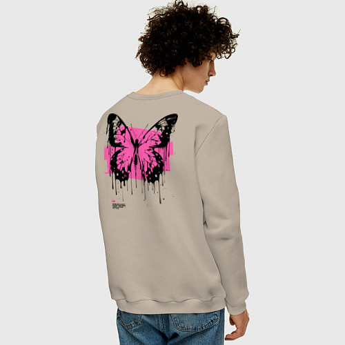 Мужской свитшот Rock the butterfly / Миндальный – фото 4