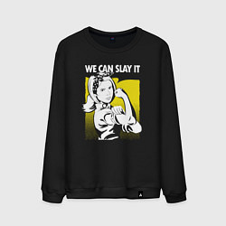 Свитшот хлопковый мужской Buffy we can slay it, цвет: черный