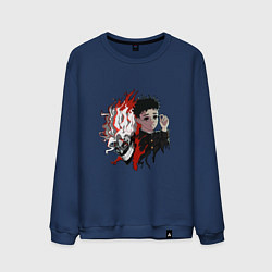 Свитшот хлопковый мужской Дандадан: Окарун, цвет: тёмно-синий