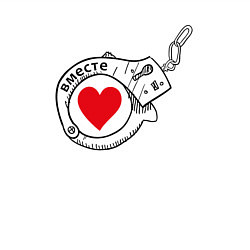 Свитшот хлопковый мужской Вместе парное - наручники, цвет: белый — фото 2