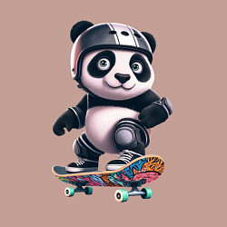 Свитшот хлопковый мужской Cool panda on a skateboard - extreme, цвет: пыльно-розовый — фото 2