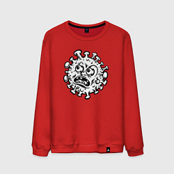 Свитшот хлопковый мужской Удивлённый вирус, цвет: красный