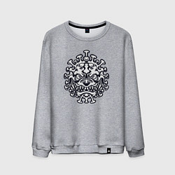 Свитшот хлопковый мужской Монстр вирус, цвет: меланж