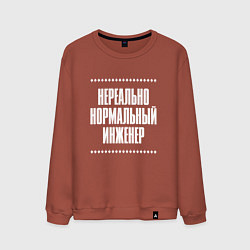 Свитшот хлопковый мужской Нормальный инженер нереально, цвет: кирпичный