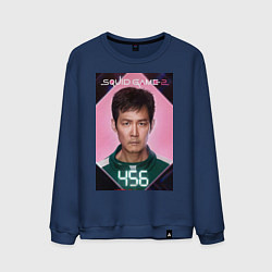 Свитшот хлопковый мужской Игра в кальмара Сон Ки-Хун, цвет: тёмно-синий