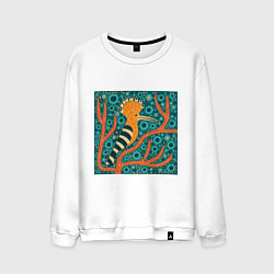Свитшот хлопковый мужской Удод, цвет: белый