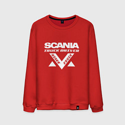 Свитшот хлопковый мужской Scania truck driver, цвет: красный