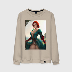 Свитшот хлопковый мужской Трисс Меригольд Ведьмак 3, цвет: миндальный