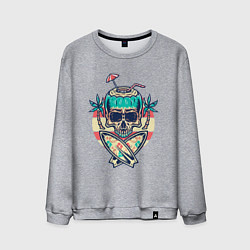 Свитшот хлопковый мужской Skull summer, цвет: меланж