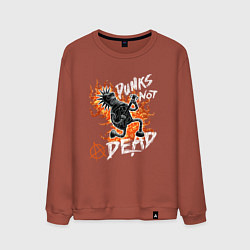 Свитшот хлопковый мужской Панк-рок с Бендером из Футурамы, цвет: кирпичный