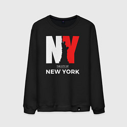 Свитшот хлопковый мужской The city of New York, цвет: черный