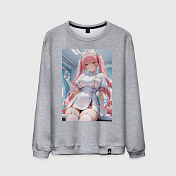 Свитшот хлопковый мужской Медсестричка сделает тебе укол любви, цвет: меланж