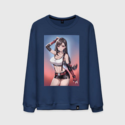 Свитшот хлопковый мужской Тифа Локхарт из Final Fantasy VII, цвет: тёмно-синий