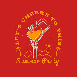 Свитшот хлопковый мужской Summer party, цвет: красный — фото 2