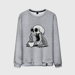 Мужской свитшот Skeleton with coffee