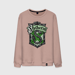 Свитшот хлопковый мужской Slytherin emblem, цвет: пыльно-розовый